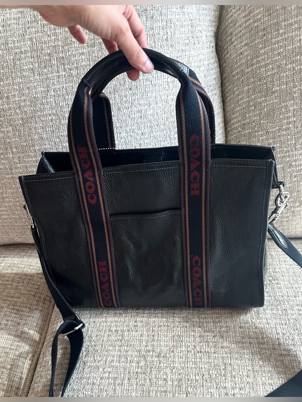 Coach Black Leather Smith Tote / Satchel - Picture 3 of 8
